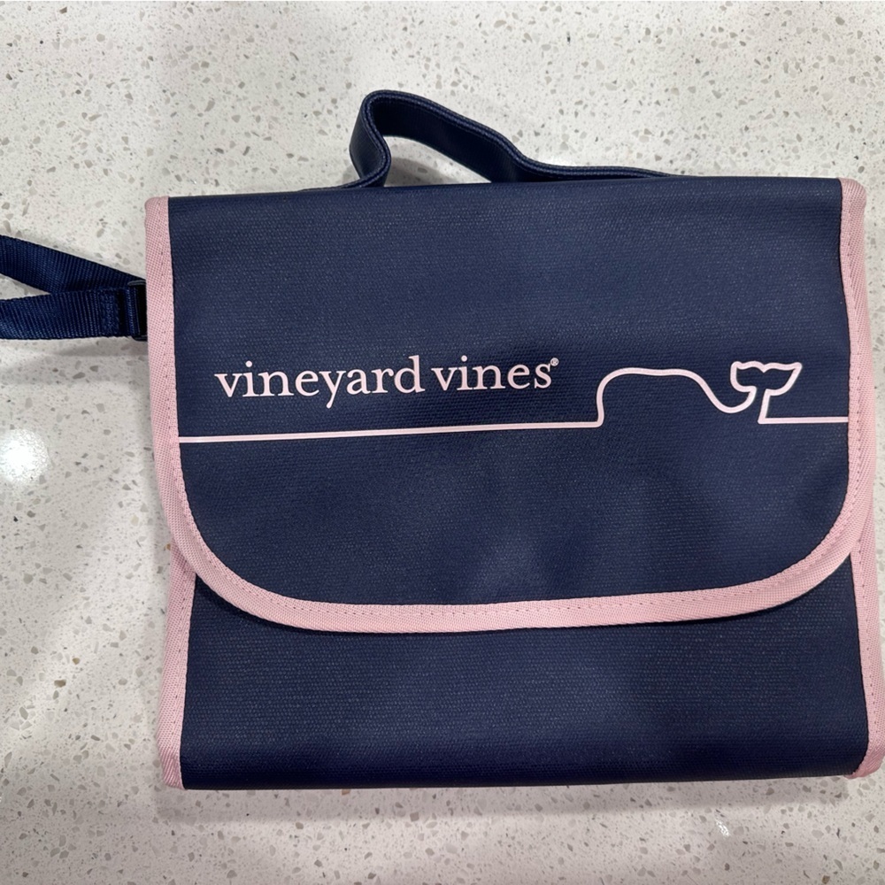 Vineyard Vines Navy and Pink Kids Accessory Bag
